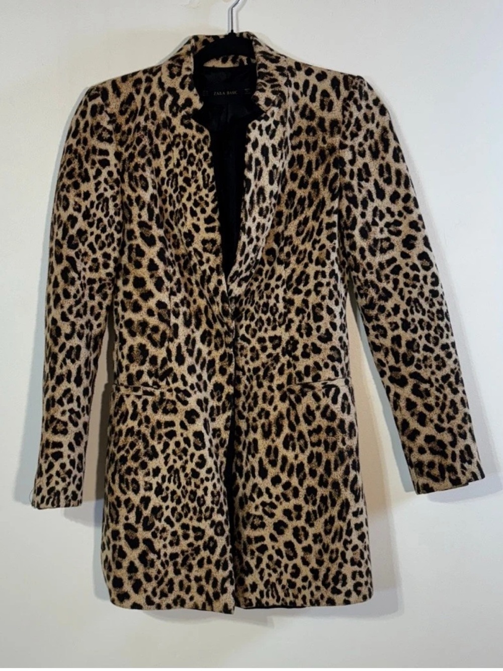 Zara Leopard Print Blazer Jacket in Tan and Black